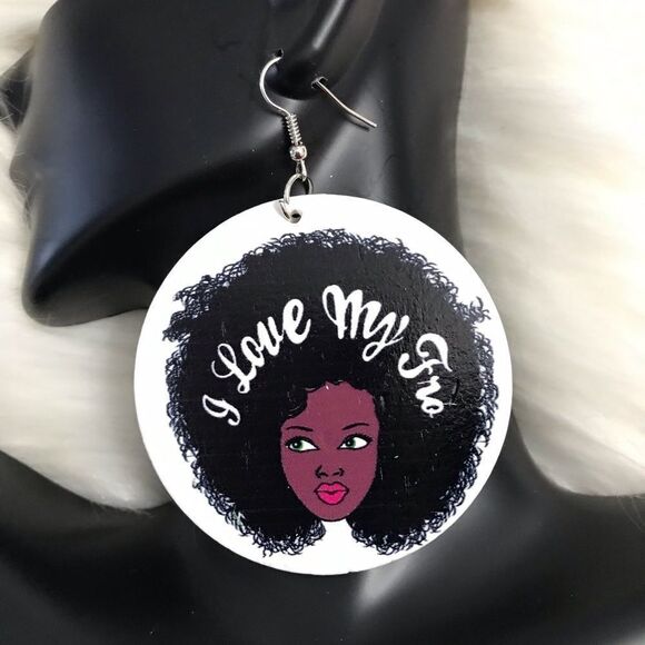 I love my fro Earrings - Picture 1 of 2